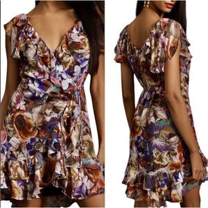 Anthropologie By Anthropologie Dress Ruffled Mini Wrap Wrap petite Size XXS